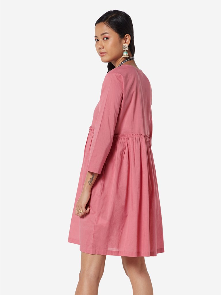 Bombay Paisley Dark Pink Fit-And-Flare Dress