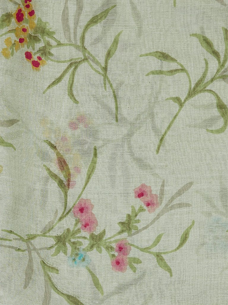 Zuba Green Floral Patterned Stole