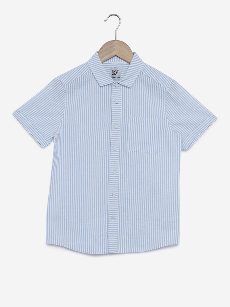 Y&F Kids Light Blue Striped Shirt