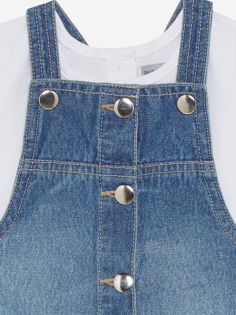 Baby HOP Blue Pinafore And T-Shirt Set