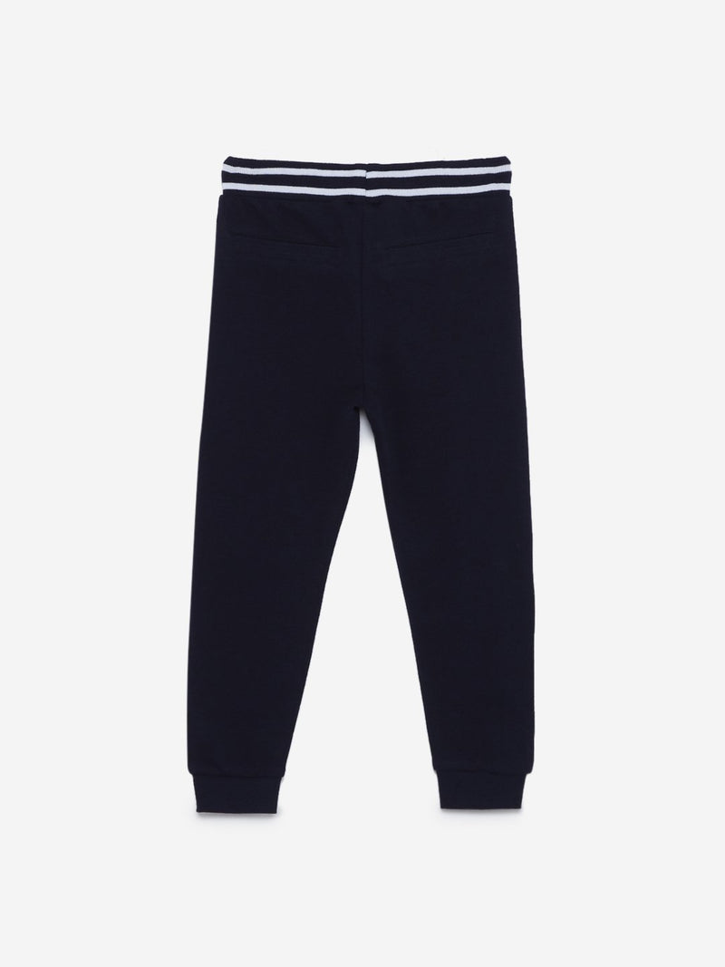 HOP Kids Navy Text Design Joggers