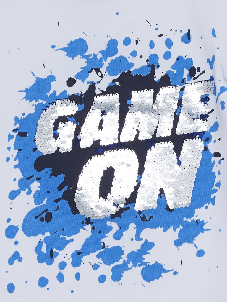 HOP Kids White Reversible Sequin T-Shirt