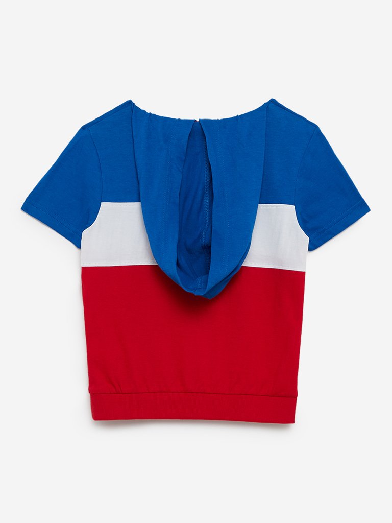 HOP Kids Multicolour Hooded Cotton T-Shirt