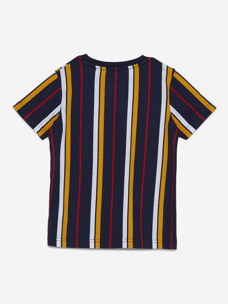 HOP Kids Navy Striped Crewneck T-Shirt