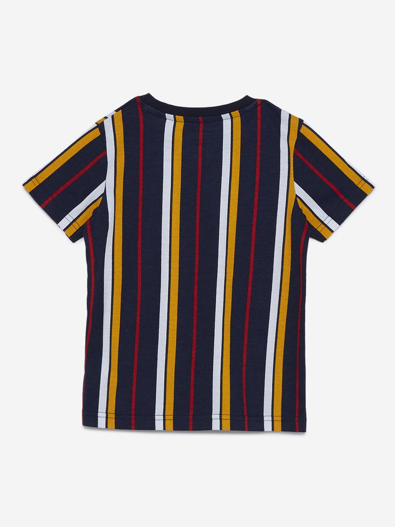 HOP Kids Navy Striped Crewneck T-Shirt