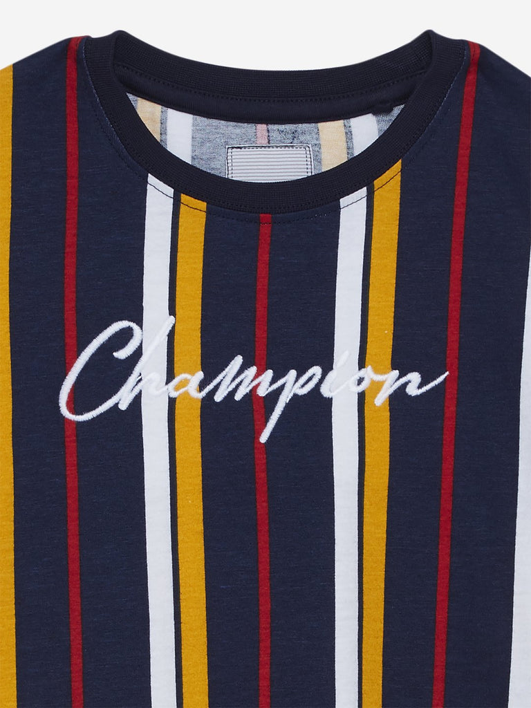 HOP Kids Navy Striped Crewneck T-Shirt
