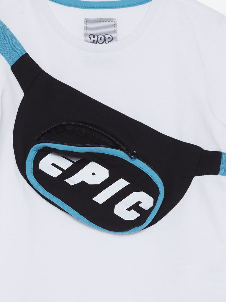 HOP Kids White Waist-Bag Pattern T-Shirt