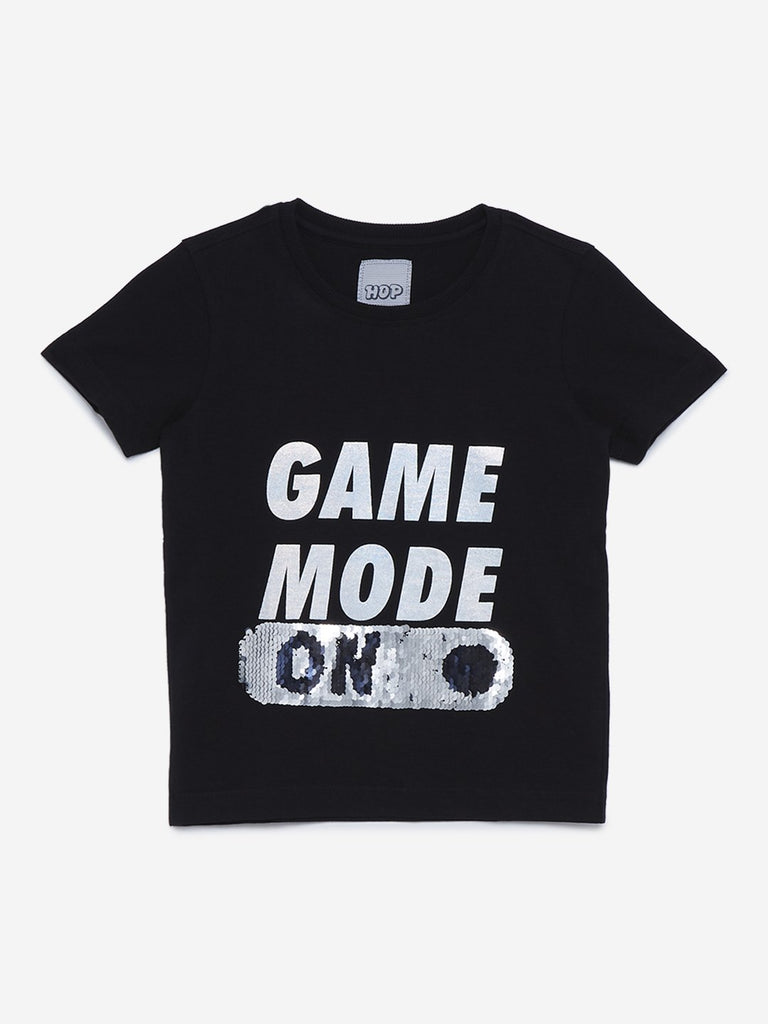 HOP Kids Black Reversible Sequin T-Shirt