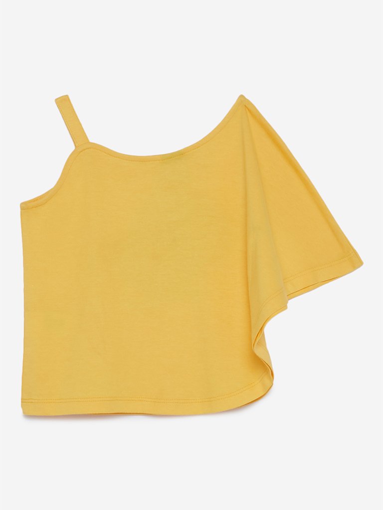 HOP Kids Yellow Reversible Sequin Lemon Top