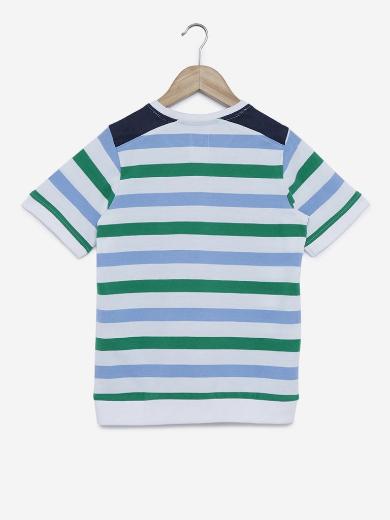 Y&F Kids White Striped Yohan T-Shirt