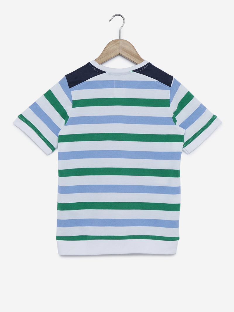 Y&F Kids White Striped Yohan T-Shirt