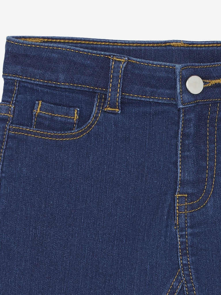 HOP Kids Indigo Denim Lemon Print Skirt