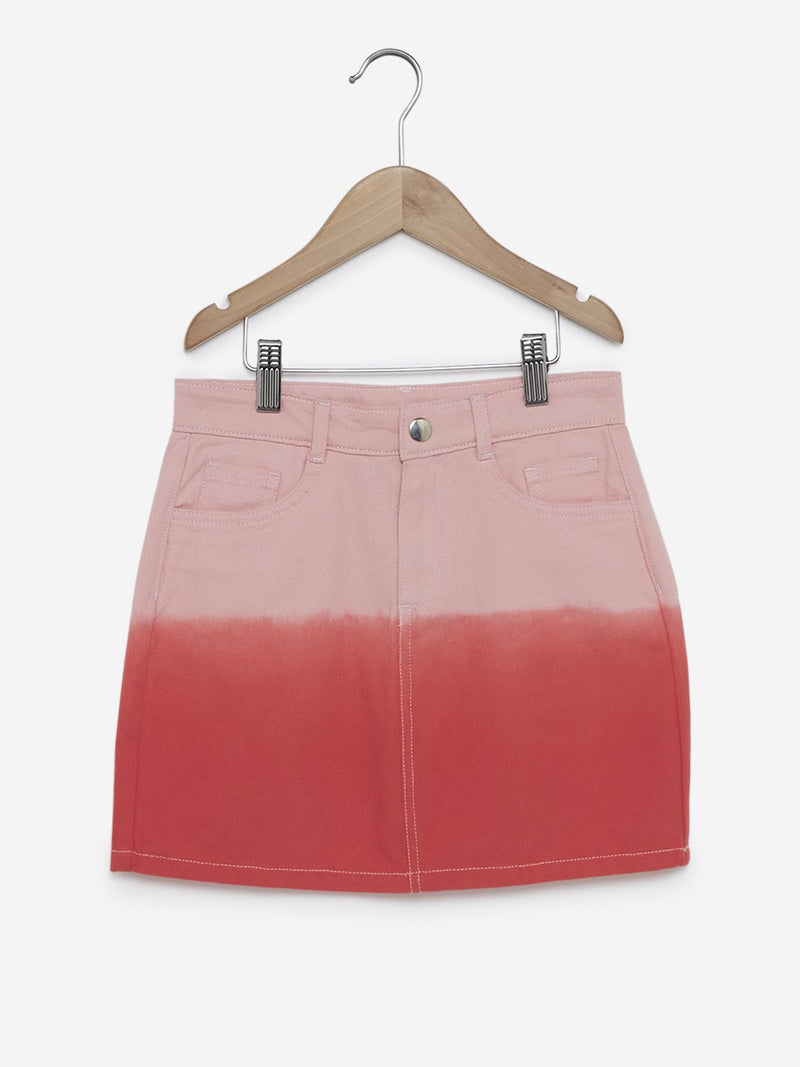 Y&F Kids Peach Ombre Pattern Skirt