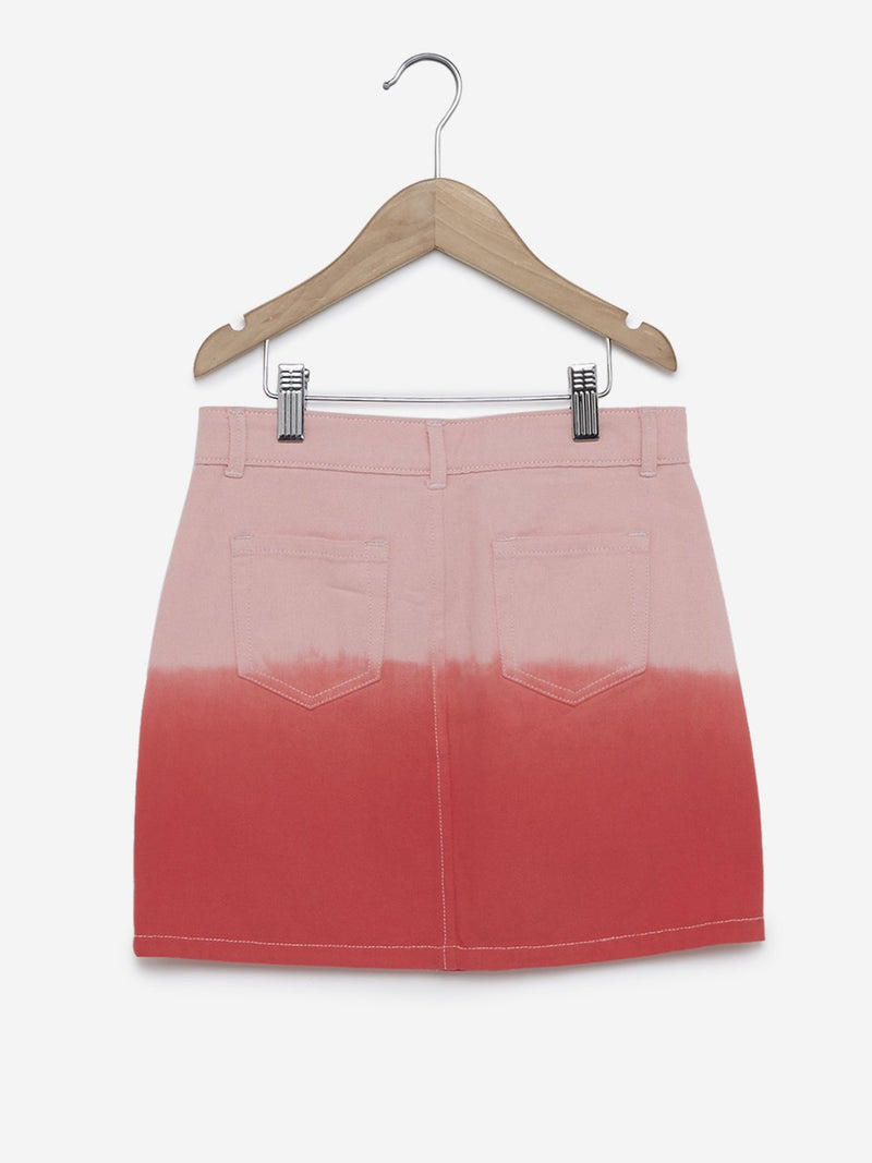Y&F Kids Peach Ombre Pattern Skirt