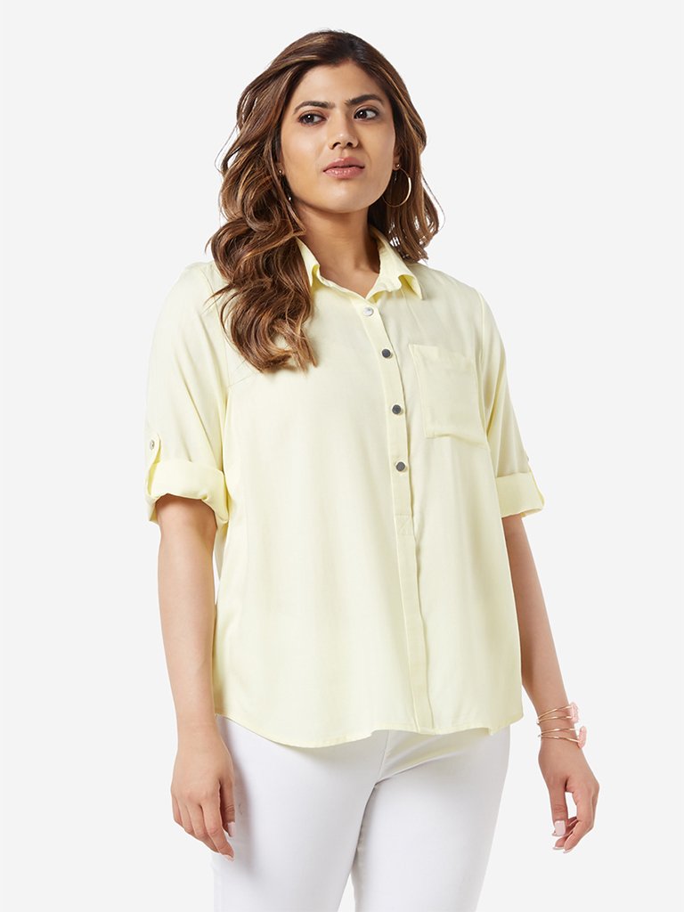 Gia Curve Yellow Alexa Casual Shirt
