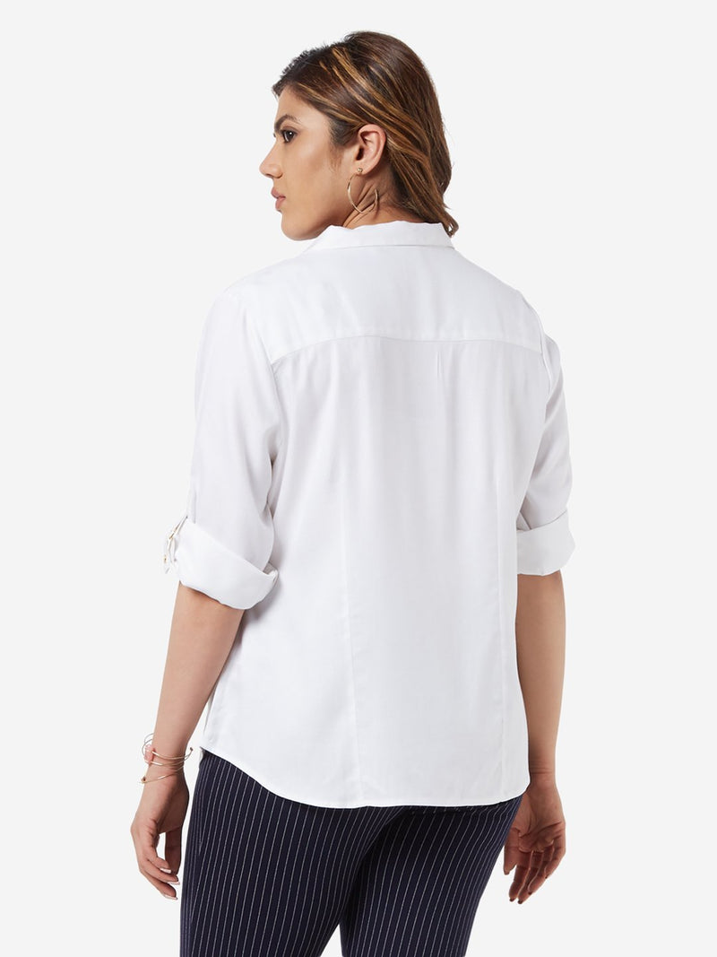 Gia Curve White Nora Casual Shirt