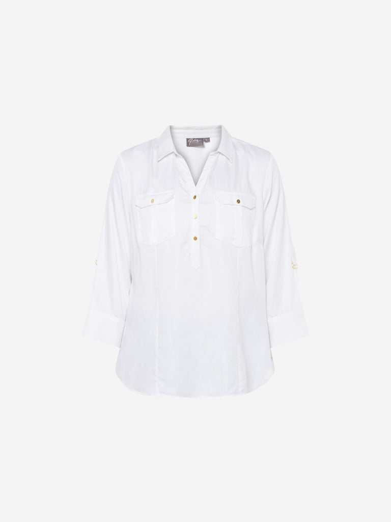 Gia Curve White Nora Casual Shirt
