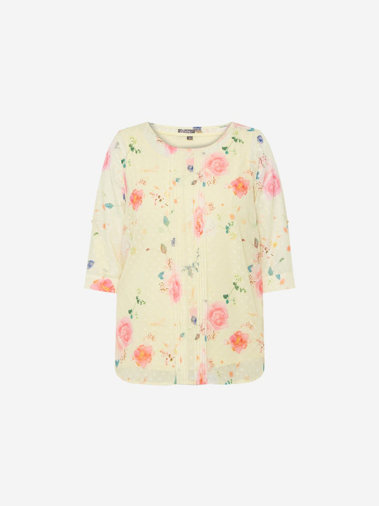 Gia Curve Yellow Floral Diego Top With Camisole