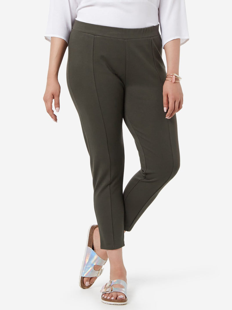 Gia Curve Olive Cropped Neo Ponte Pants