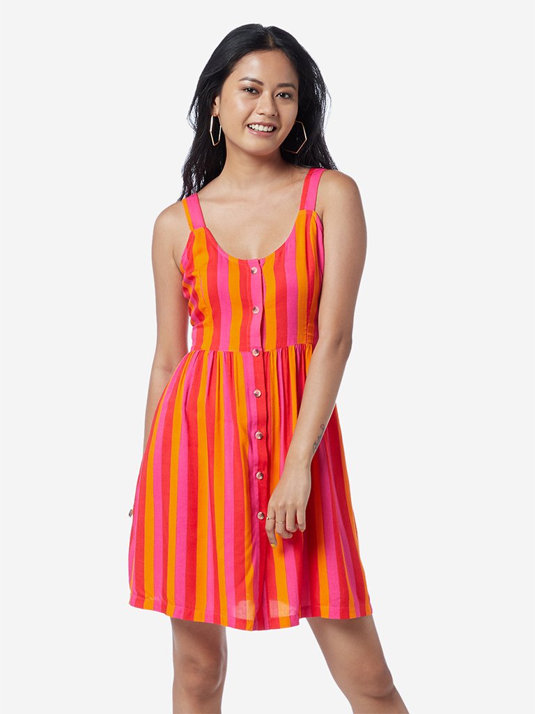 Nuon Multicolour Striped Poovi Dress