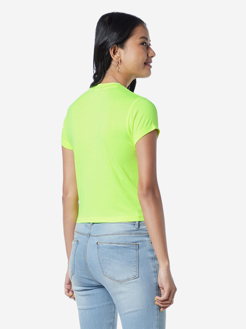 Nuon Neon Green Crop T-Shirt
