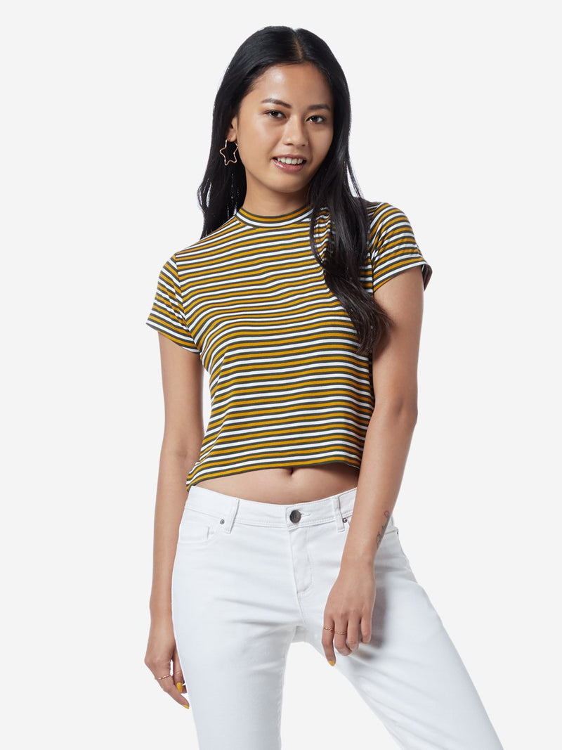 Nuon Multicolour Striped Adora Cropped T-Shirt