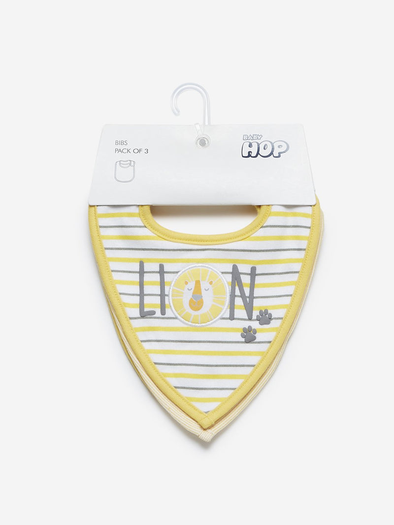 Baby HOP Yellow Lion Patterned Bibs Set Of Three