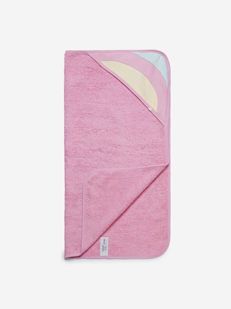 Baby HOP Pink Striped Hooded Bath Towel