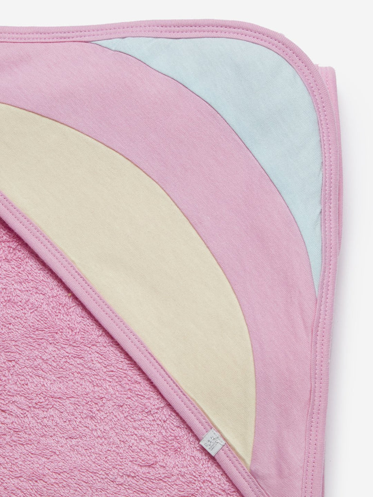 Baby HOP Pink Striped Hooded Bath Towel