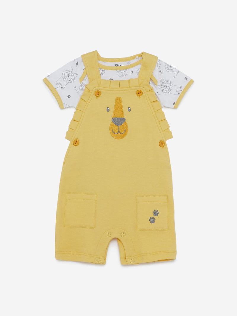 Baby HOP Yellow Denis Dungaree And T-Shirt Set