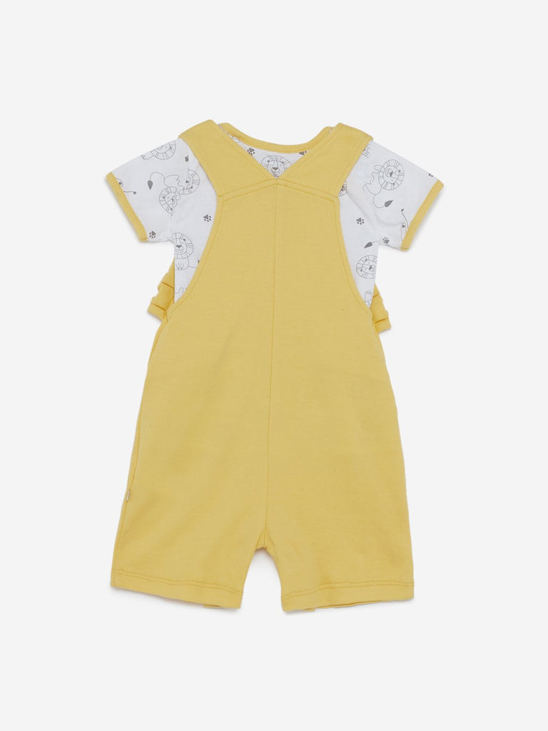 Baby HOP Yellow Denis Dungaree And T-Shirt Set