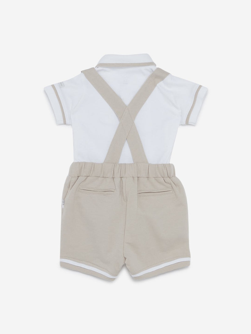 Baby HOP Oat Melange Paul T-Shirt and Dungarees