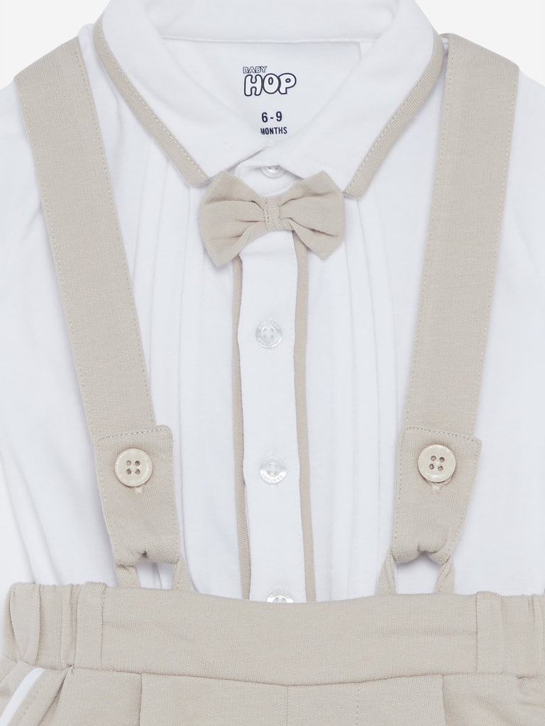 Baby HOP Oat Melange Paul T-Shirt and Dungarees