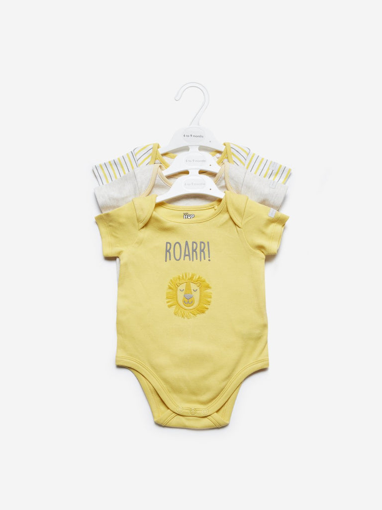Baby HOP Yellow Lion Theme Onesies Set Of Three