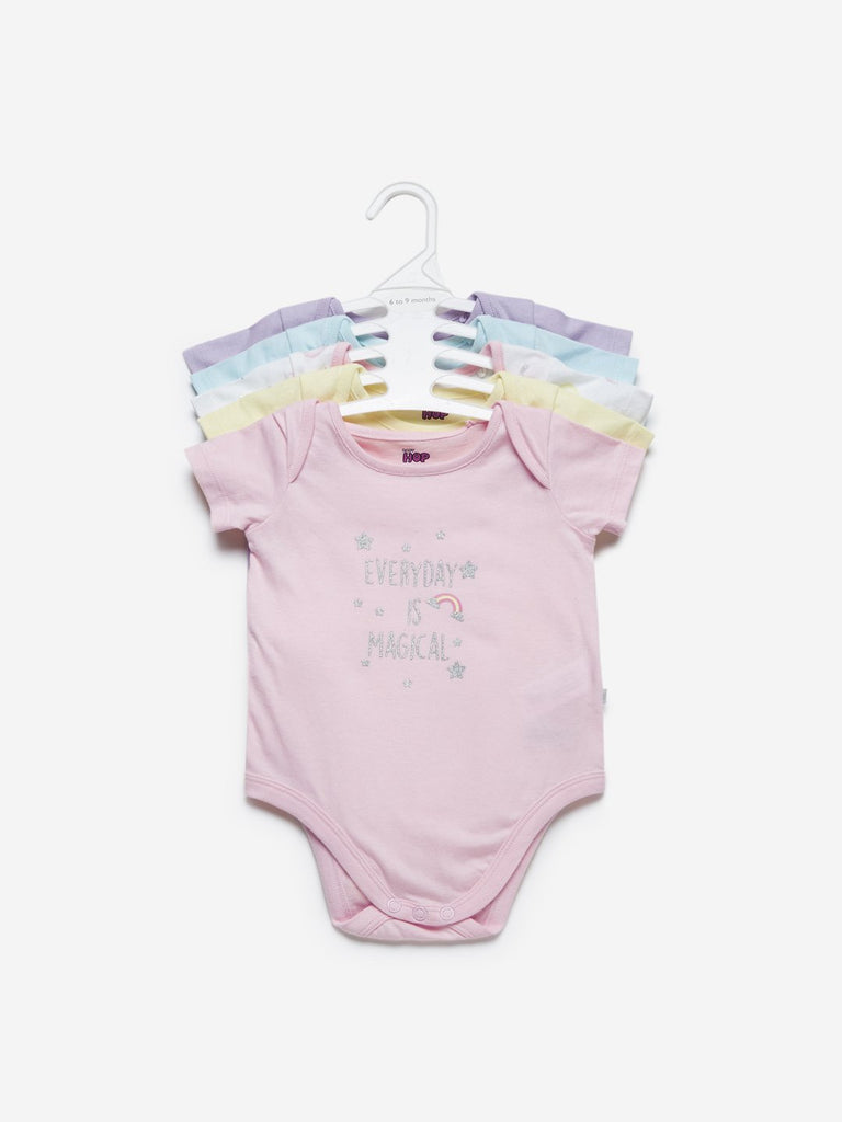 Baby HOP Multicolour Onesies Set Of Five