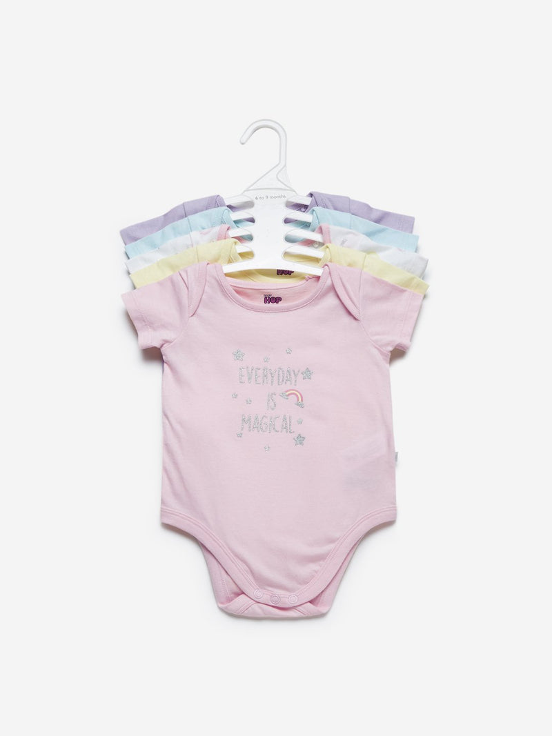Baby HOP Multicolour Onesies Set Of Five