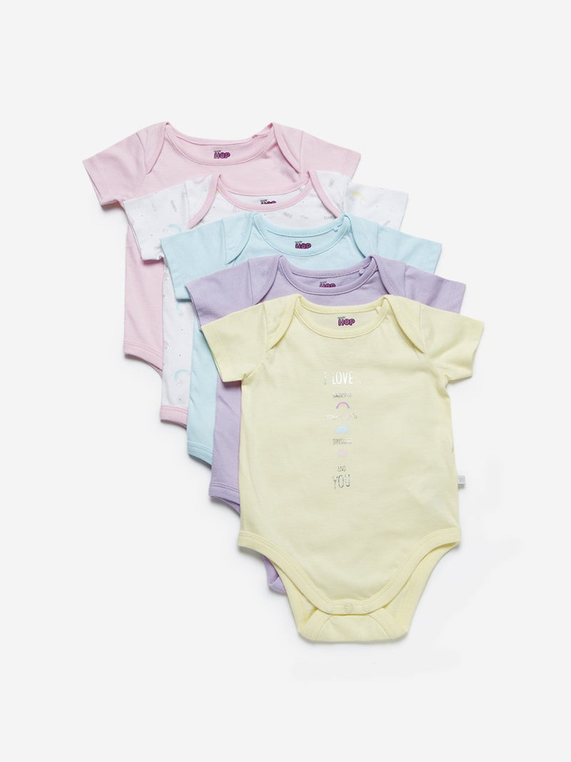 Baby HOP Multicolour Onesies Set Of Five