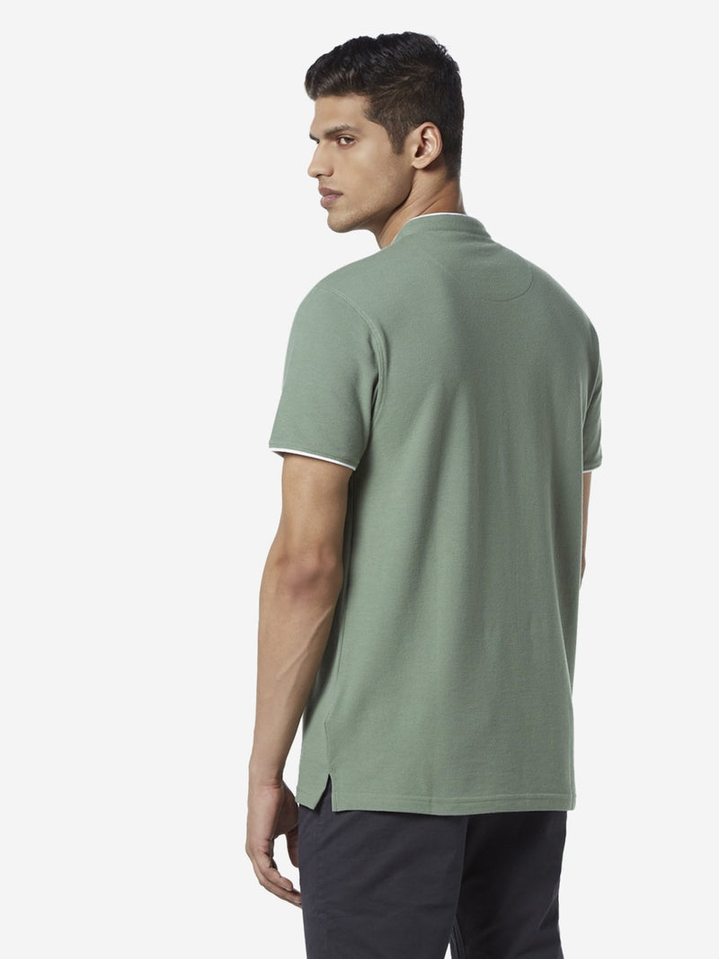 WES Casuals Light Olive Slim Fit T-Shirt