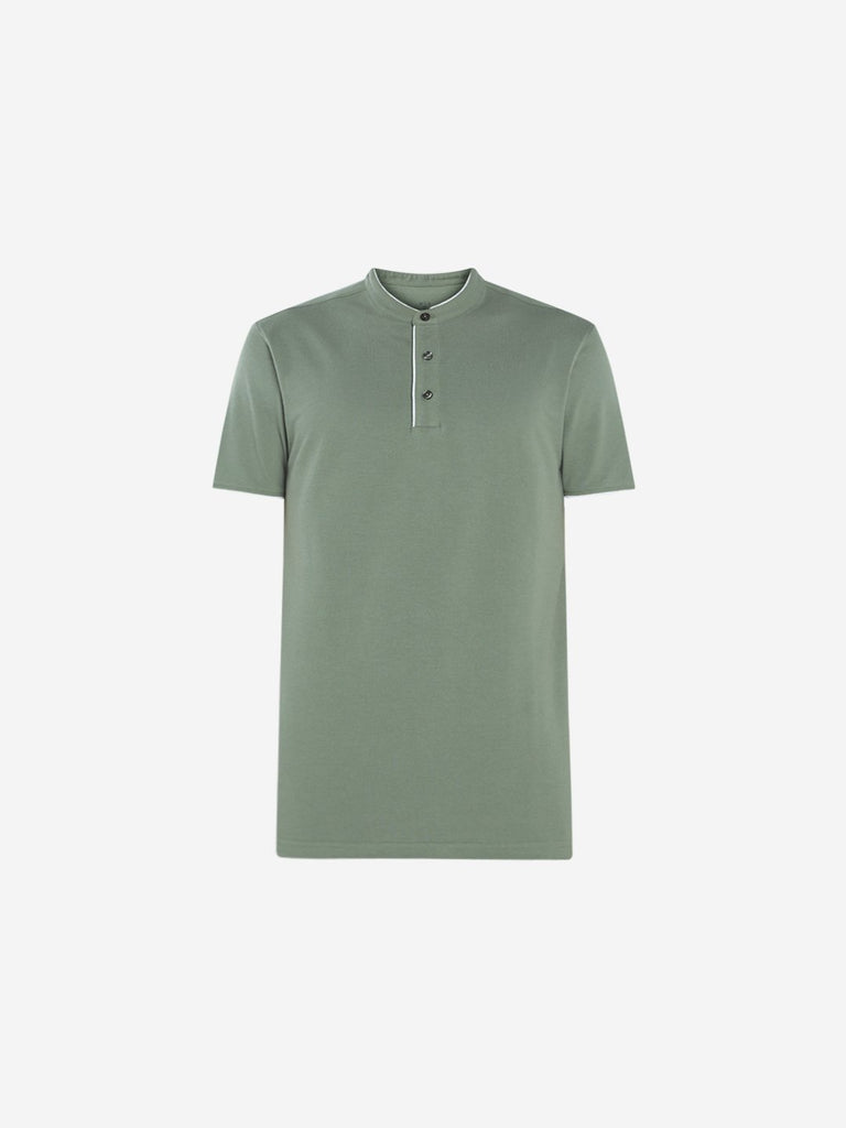 WES Casuals Light Olive Slim Fit T-Shirt