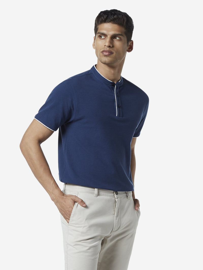 WES Casuals Navy Slim Fit T-Shirt