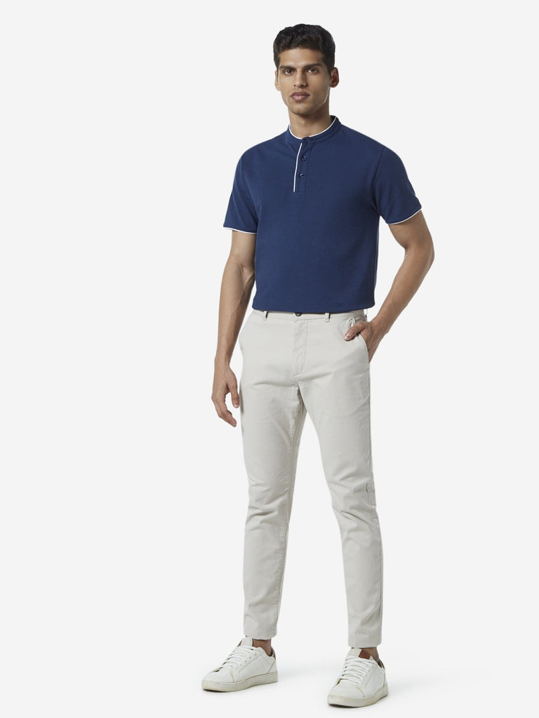 WES Casuals Navy Slim Fit T-Shirt