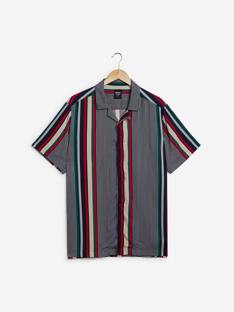 Nuon Multicolour Stripe Relaxed Fit Casual Shirt
