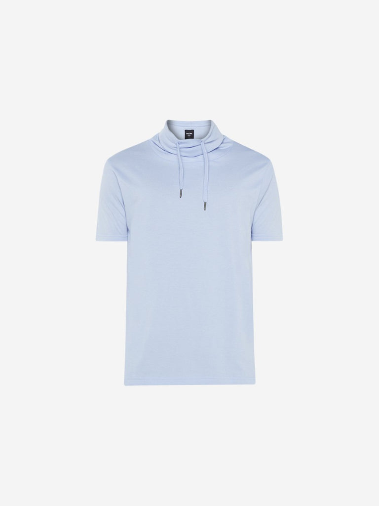 Nuon Light Lavender Snood Neck Slim Fit T-Shirt