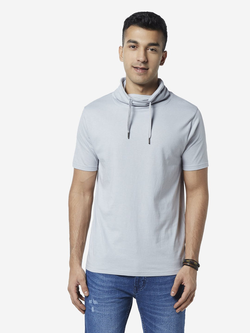 Nuon Grey Snood Neck Slim Fit T-Shirt