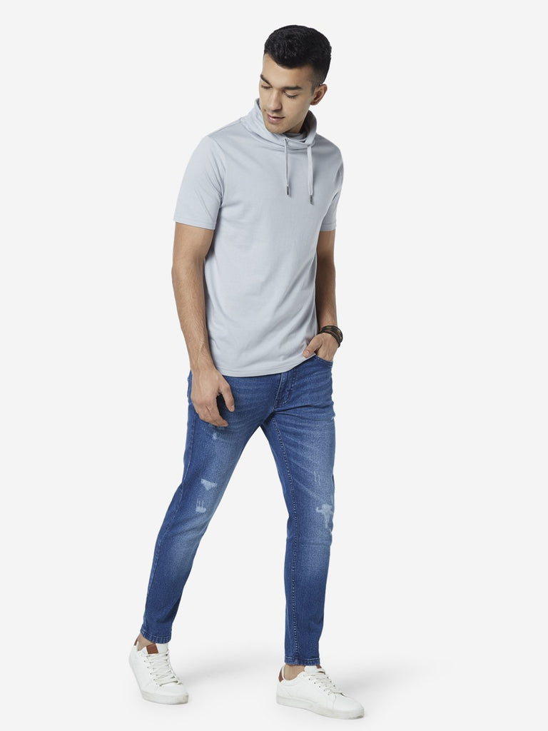 Nuon Grey Snood Neck Slim Fit T-Shirt