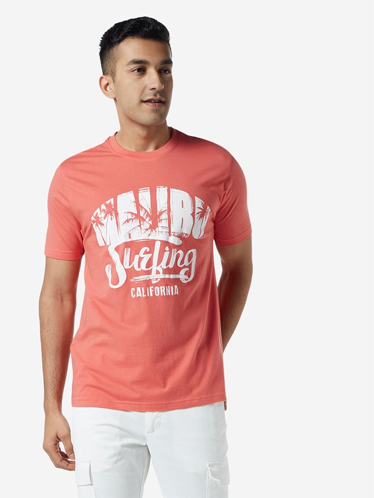 Nuon Coral Graphic Printed Slim Fit T-Shirt