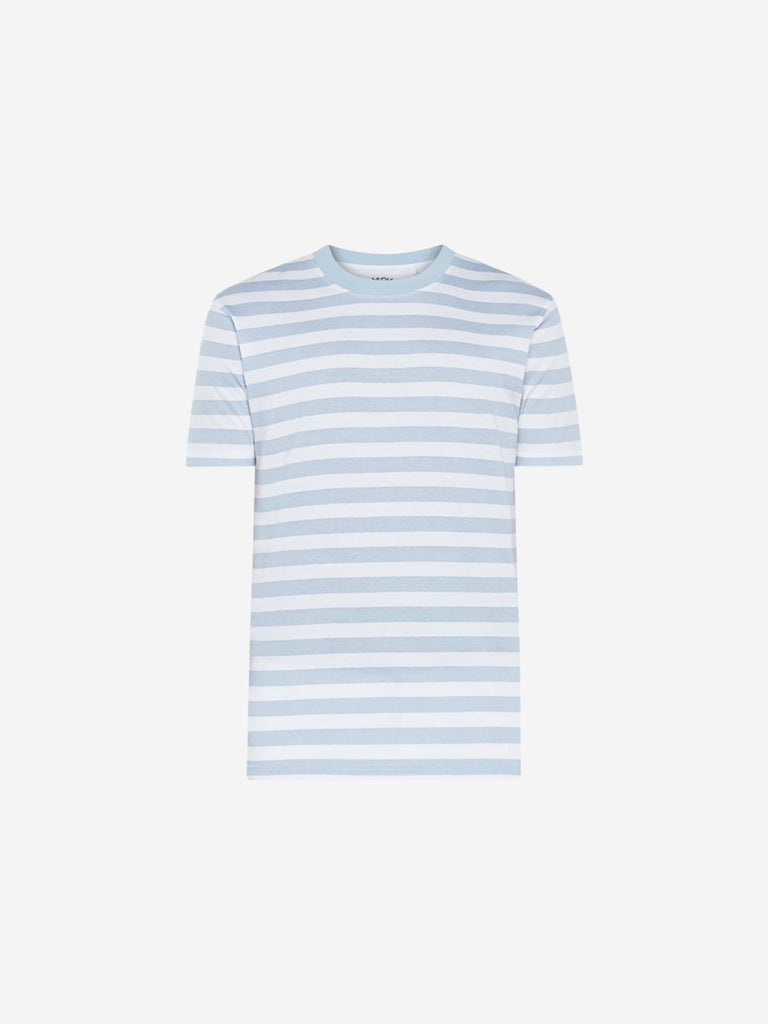 Nuon Light Blue Striped Slim Fit T Shirt