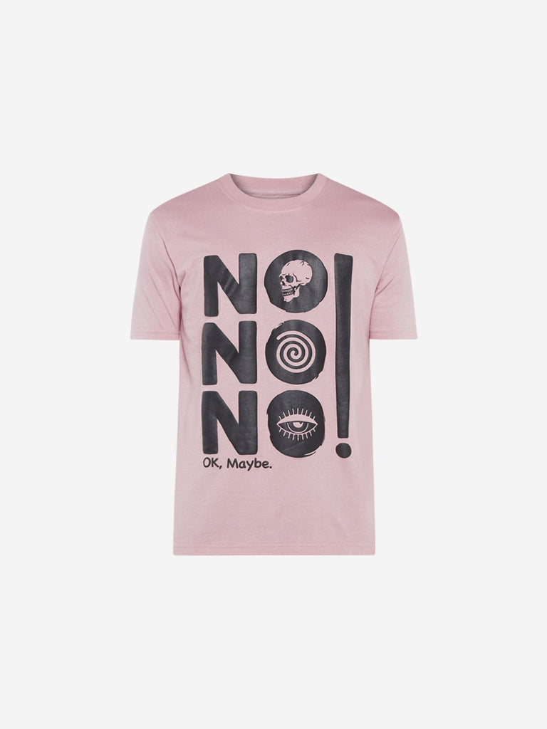 Nuon Light Pink Text Print Slim Fit T Shirt