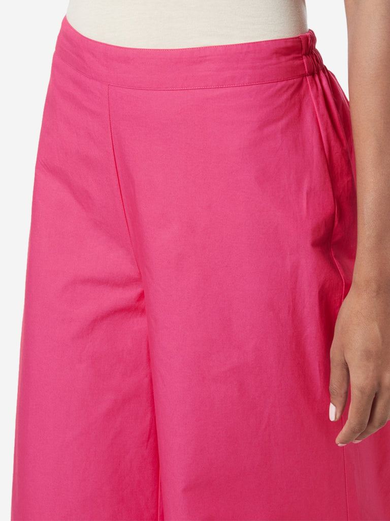 Utsa Dark Pink Cropped Palazzos