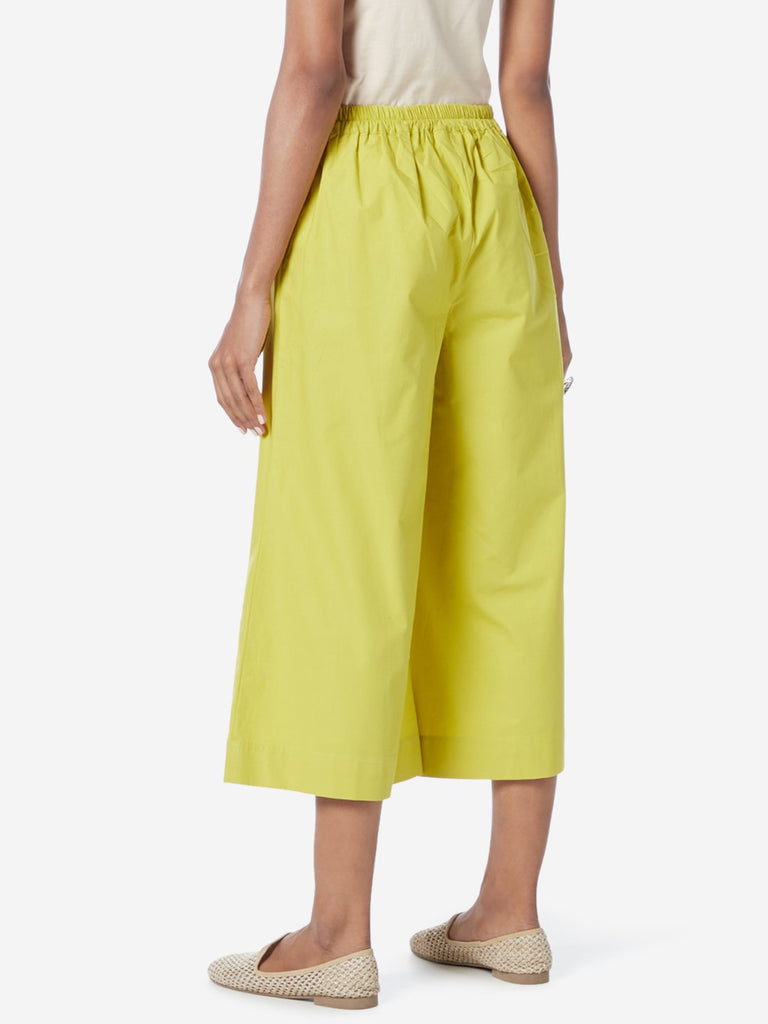 Utsa Lime Cropped Palazzos